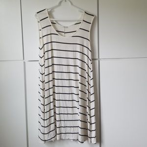 White and black striped tank dress